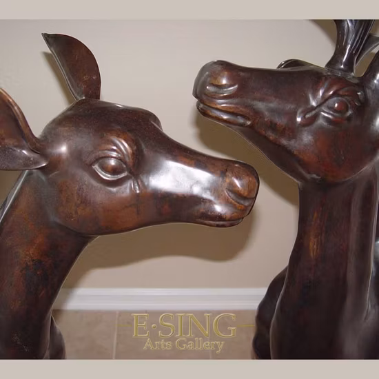 Bronze Metal Elk Life Size Animal Deer Sculpture for Sale