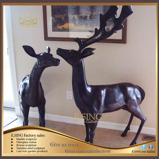Bronze Metal Elk Life Size Animal Deer Sculpture for Sale