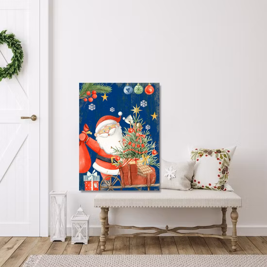 Wholesale Factory Santa Design LED Lights Decorative Painting Wall Art