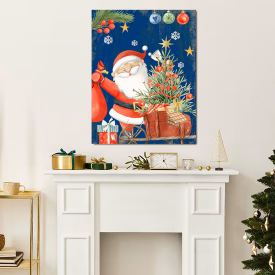Wholesale Factory Santa Design LED Lights Decorative Painting Wall Art