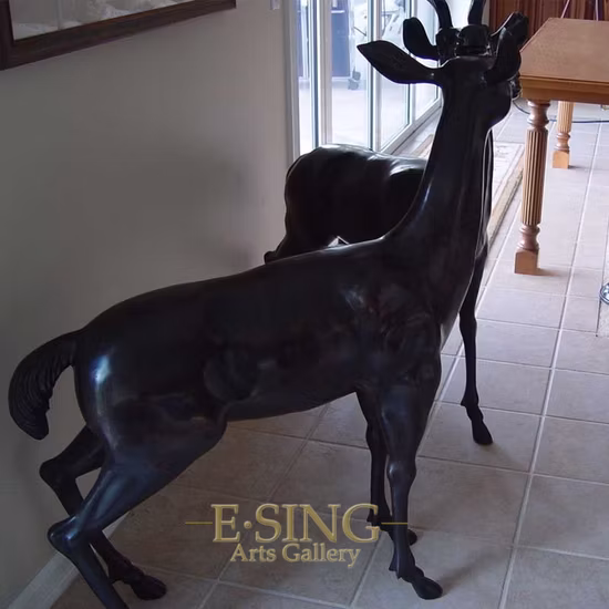 Bronze Metal Elk Life Size Animal Deer Sculpture for Sale