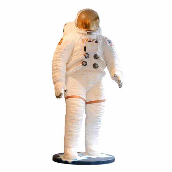 실물 크기 현실적인 유리 섬유 3D 우주 비행사 조각 공장 도매 Outdoor Fiberglass 우주 비행사 동상