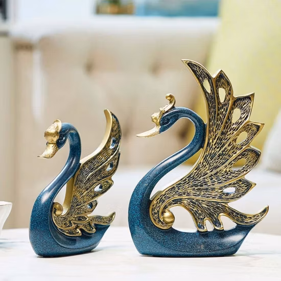 홈 장식 현대 조각 책상 저렴한 테이블 장식 백조 장식품